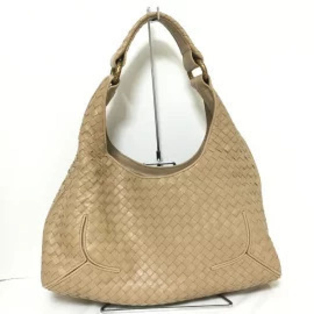 Bottega Veneta Beige Bag Intrecciato Leather Shoulder Tan